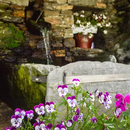 In Pietra E Legno Con Caminetto