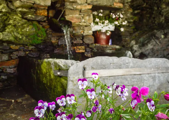 In Pietra E Legno Con Caminetto